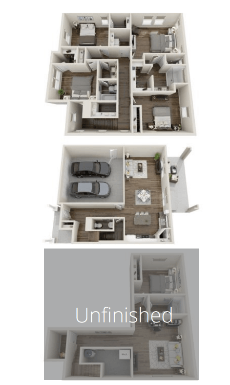 Floor plan for 4 beds, 2.5 baths, 2800 sqft
